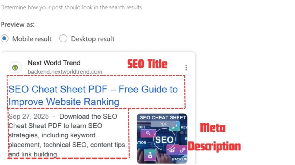 On-Page SEO Cheat Sheet